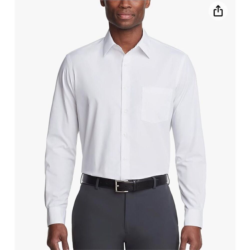 Van Heusen Men's Dress Shirt Regular Fit Poplin Solid